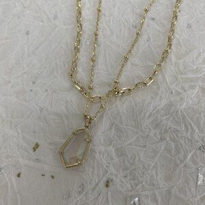KENDRA SCOTT Alexandria • Gold Clear Rock Crystal Multi Strand Necklace